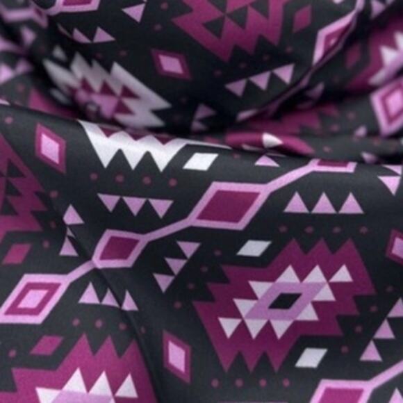 Purple Aztec Tribal Western Wild Rag Scarf 100% Poly Satin 36x36 - Picture 2 of 2